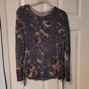Rewind Purple Floral Long Sleeve Top